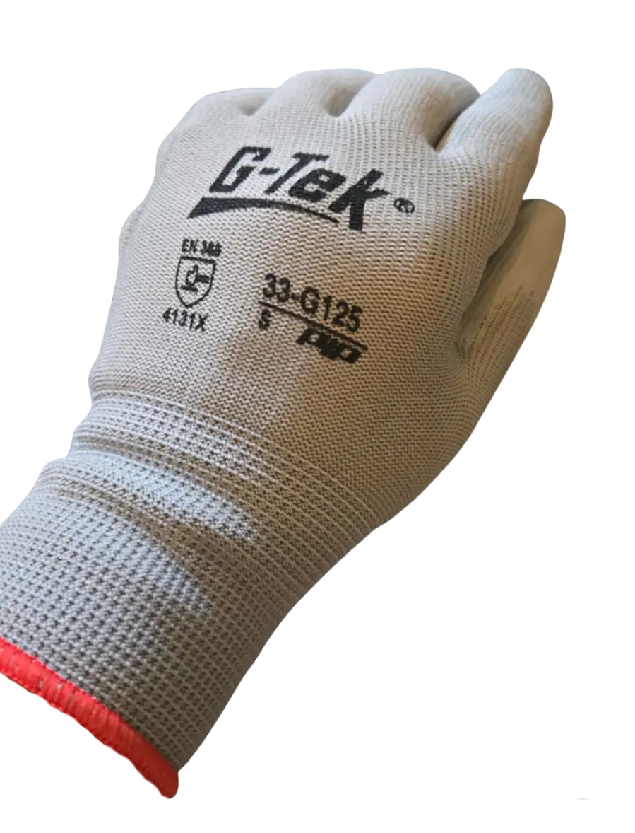 G-Tek NPG PU Coated Nylon Work Gloves – Size Small – Gray - 1500245