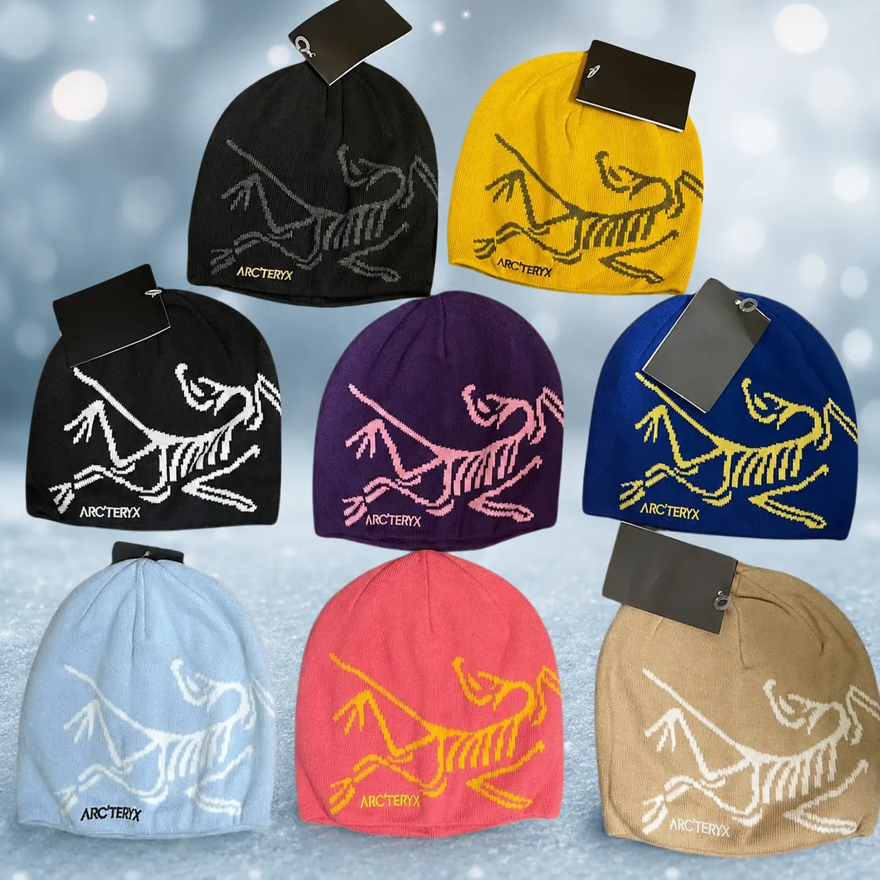 ARC'TERYX Skeleton Graphic Knit Beanie – Unisex Warm Winter Skull Cap, Soft Stretch Outdoor Ski Hat, Gorpcore Streetwear Style