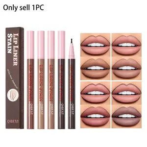 2-in-1 Lip Liner Stain Makeup Lipliner Precise Contouring Plump Lips Silky Smooth Long Lasting 4 Shades Lip Liner Pencil