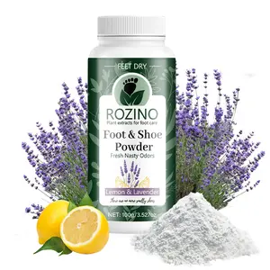 Rozino Foot & Shoe Powder with Citrus & Lavender Fragrance - 100g Plant Extracts for Dry Feet - Targets Odor at Source - Natural Freshener