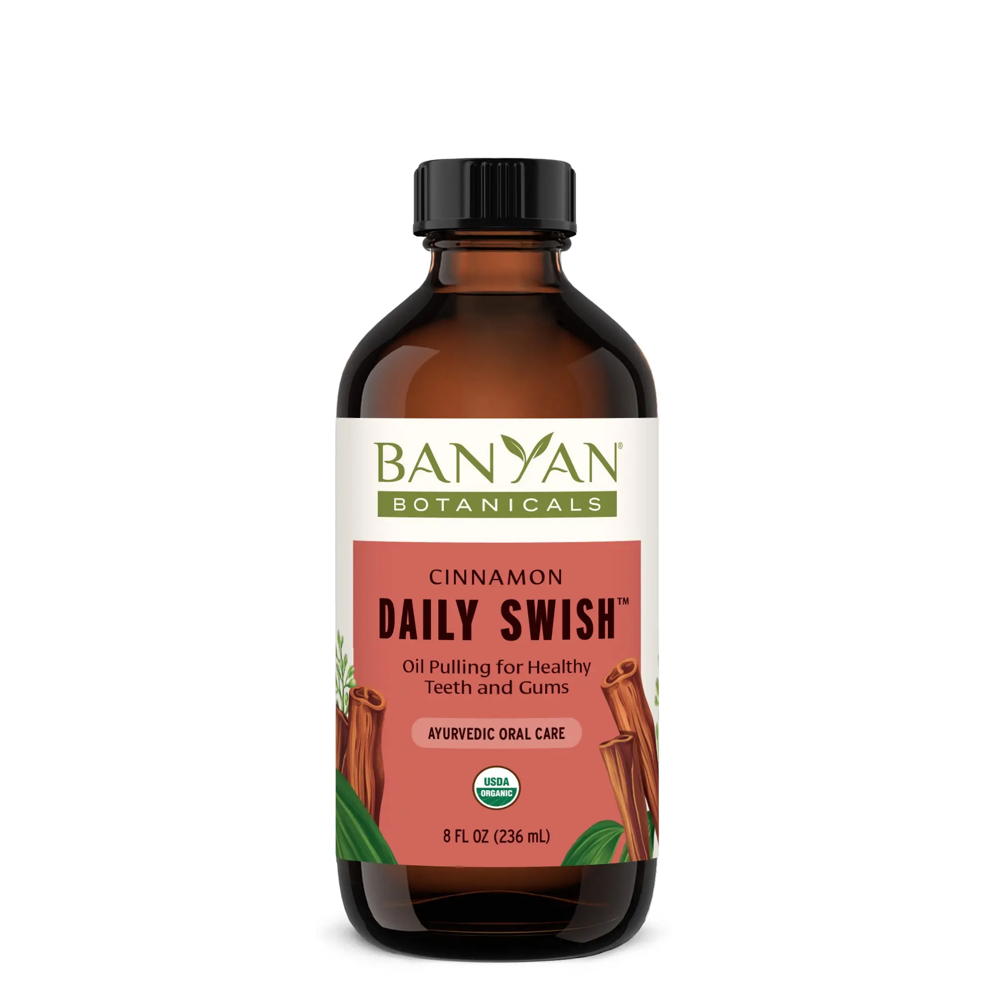 Oil Pulling Mouthwash for a Clean, Whiter, Healthy Smile - Organic Ayurvedic Formula for Oral Care & Fresh Breath with Coconut Oil, Fennel & Triphala