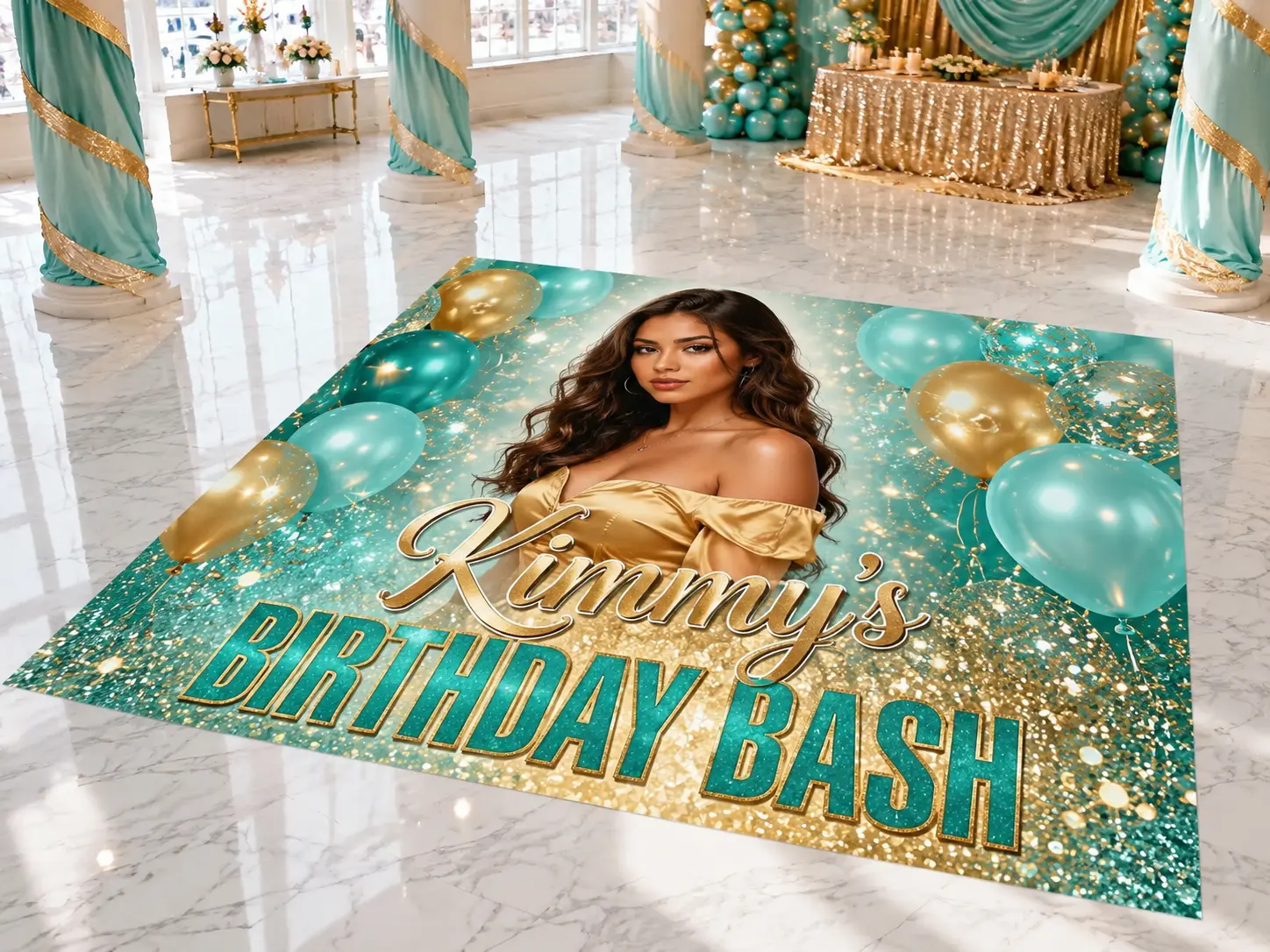 Custom Dance Floor Wrap, Personalized Floor Decal, Wedding Floor Graphic, Birthday Floor Sticker, Vinyl Dance Floor Decor, Event Floor Wrap