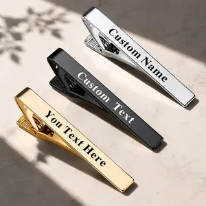 1/3 Pcs Custom Name Tie Clips For Men, 3 Different Color Tie Bar, Stainless Steel Tie Clip For Business, Wedding, Anniversary, Father's Day Gifts and Daily Life