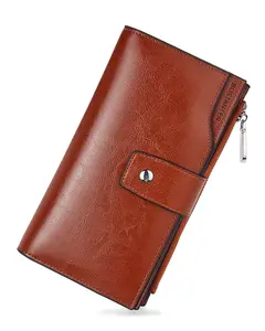 [Valentine's Day Gift] BOSTANTEN Womens Genuine Leather Wallets RFID Blocking Large Capacity Credit Cards Holder Phone Clutch