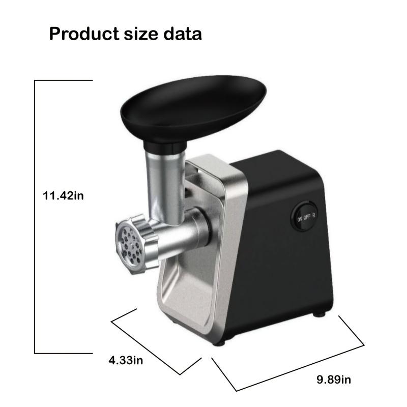 2800W electric meat grinder, stainless steel meat grinder, equipped with 2 blades, sausage tube, and Kubbe kit, suitable for use in home kitchens with American standard plugs