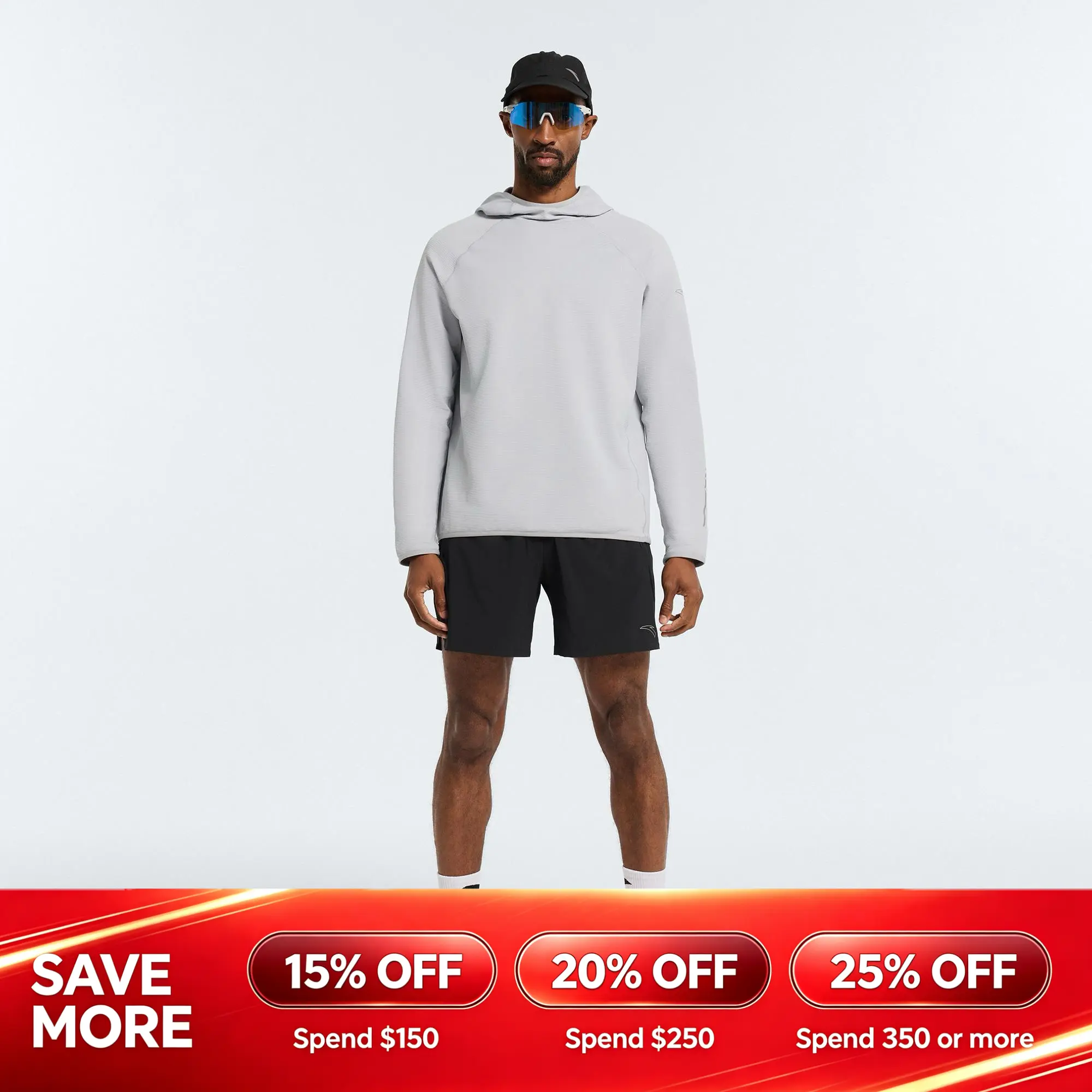 ANTA UNISEX Run Long Sleeve Hoodie High Performance Activewear Running Athletic Outdoor Sportswear