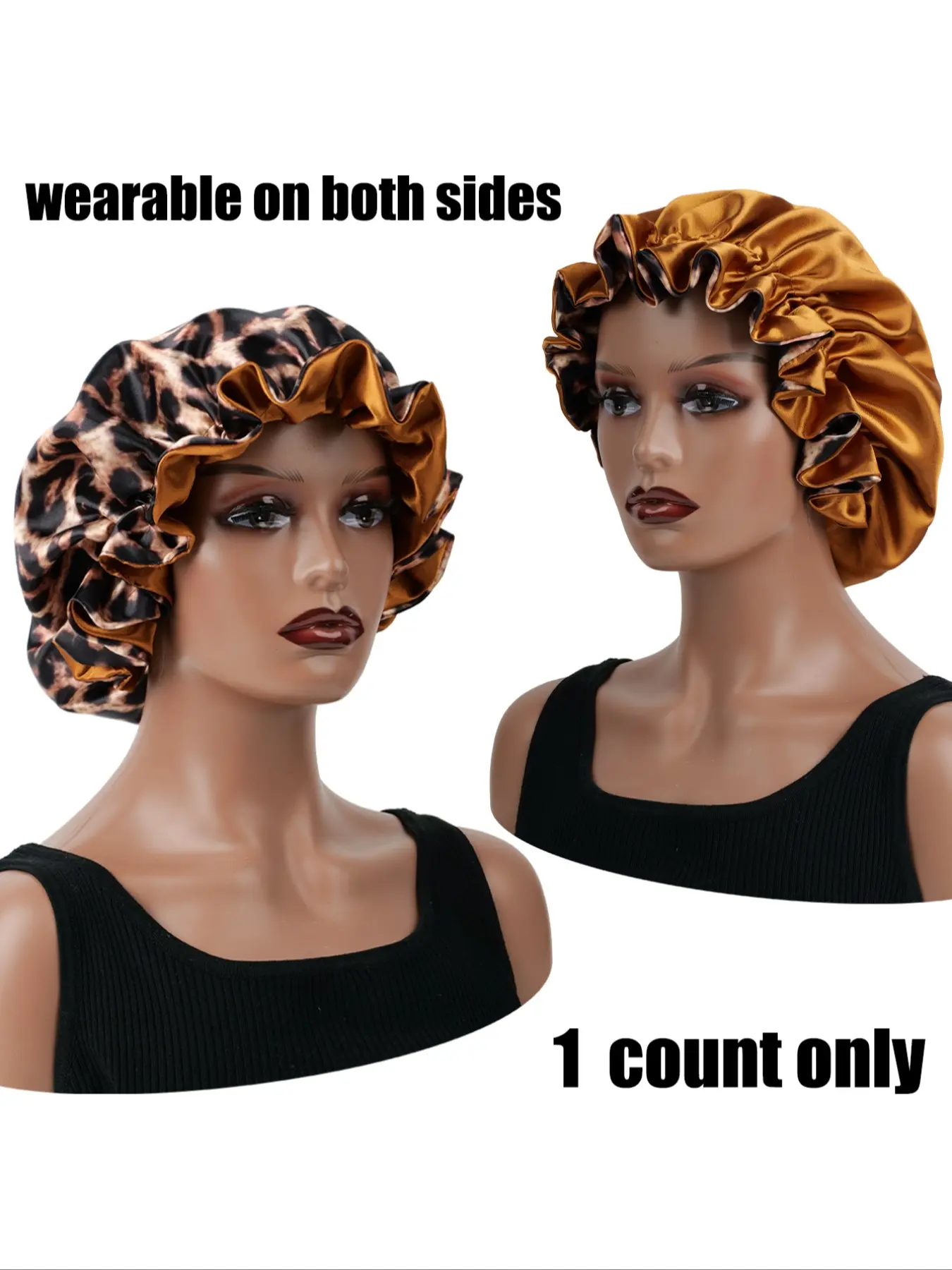 Leopard Print Lace Sleep Cap, Unisex Soft Comfortable Material, Fitted Structure, Lace Sleep Hat, Student Couple Sleep Hat, Leopard Pattern, Unisex Appeal, Bonnets For Sleeping