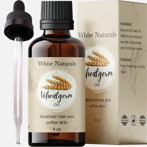 Organic Wheat Germ Oil for Skin, Cold-pressed Unrefined, Pure Natural Wheatgerm Carrier Oil, Rich in Vitamin E, Ideal for SkinCare, Hair Care, Body, Face, Nails & Stretch Marks Relief, Daily Body Care, Including Cosmetic glass Dropper