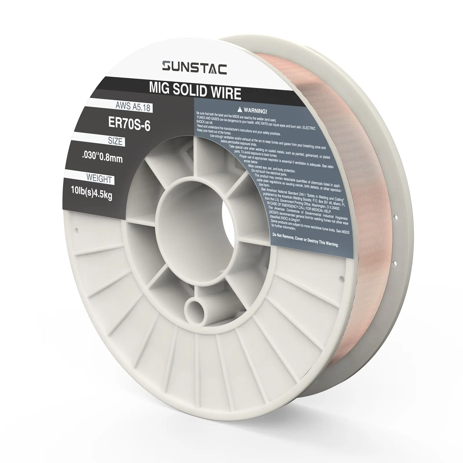 ER70S-6 .030"/.035" Diameter Carbon Steel Solid MIG Wire on 10LB Spool - Copper Coated Gas MIG Welding Wire, Low Spatter, High Strength for Auto Repair & DIY Projects