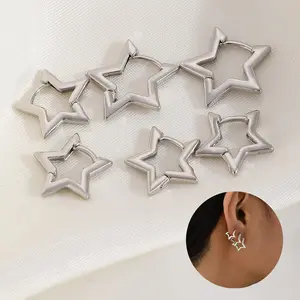 3 Piece Star Earrings, Fashion Hypoallergenic Hoop Earrings, Christmas Gift for Women