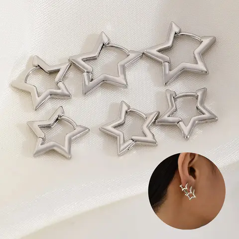 3 Piece Star Earrings, Fashion Hypoallergenic Hoop Earrings, Christmas Gift for Women