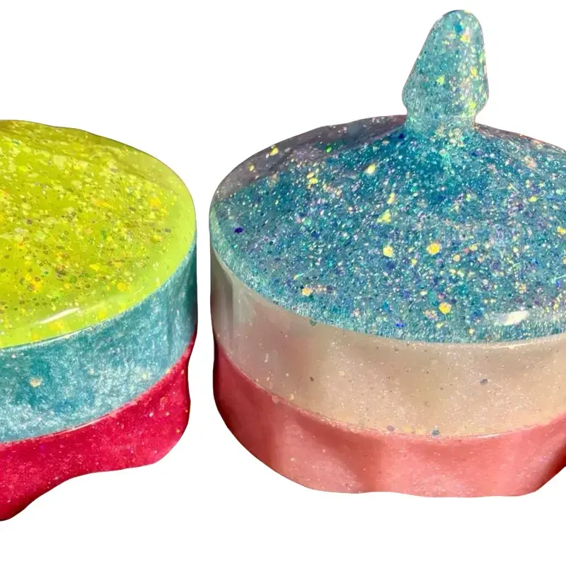 Stackable Jars - Colorful Organiser with Assorted Shades and Decorative Top