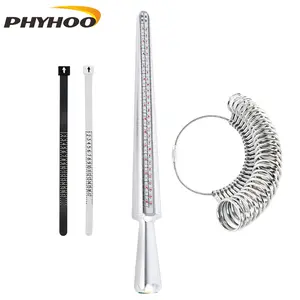 US/UK Ring Sizer Kit - Metal Mandrel, Finger Gauges & Measuring Tapes for Accurate Ring Sizing