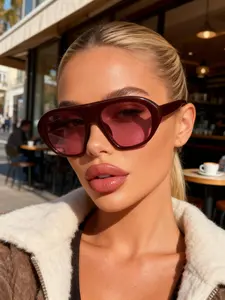 Unisex Fashionable Large Frame Glasses, Stylish Glasses, Trendy Beach Eyewear, Casual Retro Style, Perfect for Street Photography, Vacation, Holiday Gifts