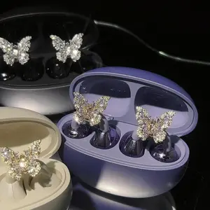 2025 New Sparkling Earbud Charm Crystal Butterfly Clip-On Jewelry DIY Personalize Your Wireless Headphones Sport Earbuds Decor Trending 2024