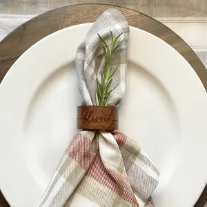 Personalized laser engraved wooden napkin rings or napkin holder for Thanksgiving and Christmas table decor- custom wedding place setting decor - housewarming gift - engagement gift - custom tableware napkin rings