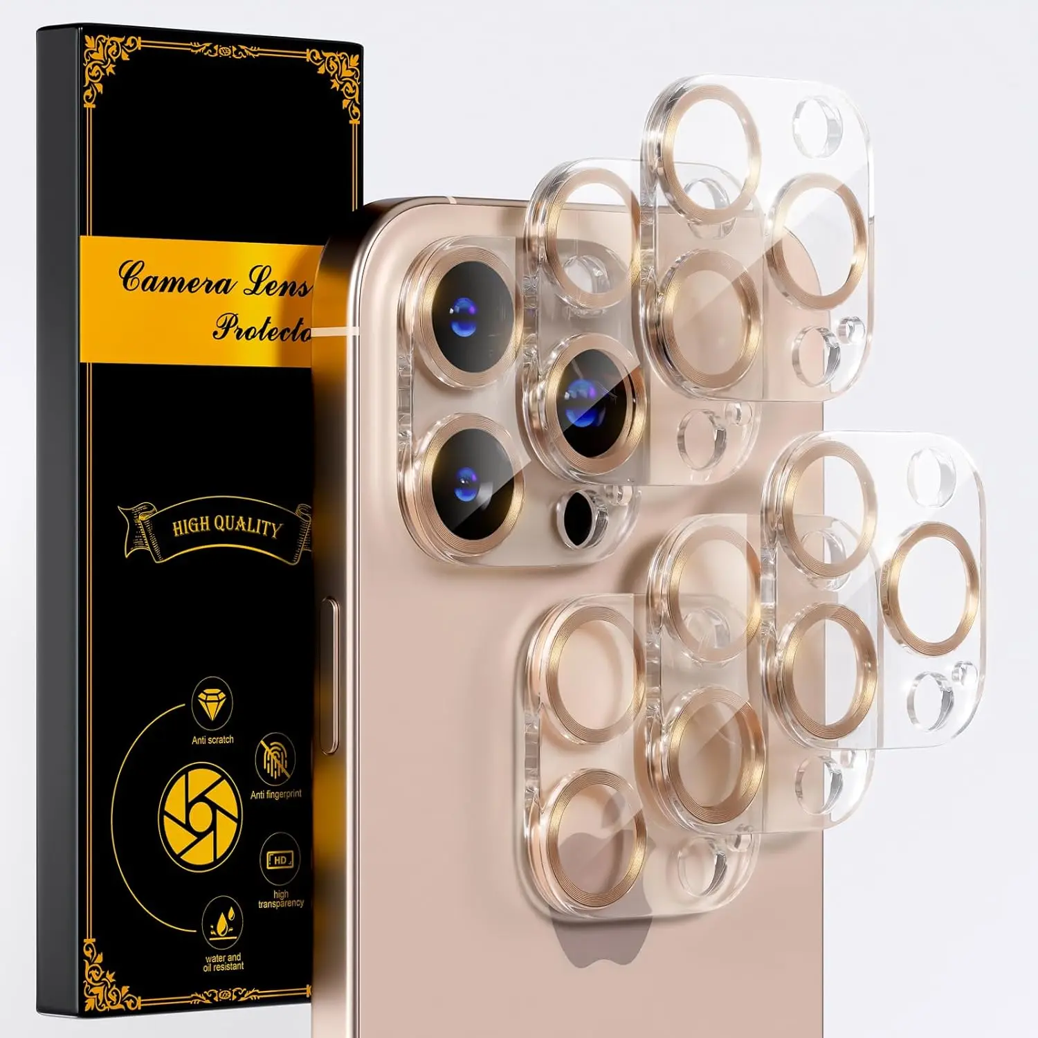 for 6 Pack  16 Pro/ 16 Pro Max Camera Lens Protector [Drop Protection] [Case Friendly] [Easy Installation] 9H Tempered Glass Camera Screen Protector Cover, CD