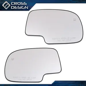 CROSSDESIGN Power Heated Mirror Glass Set Fit For 99-07 Chevy Silverado GMC Yukon Avalanche