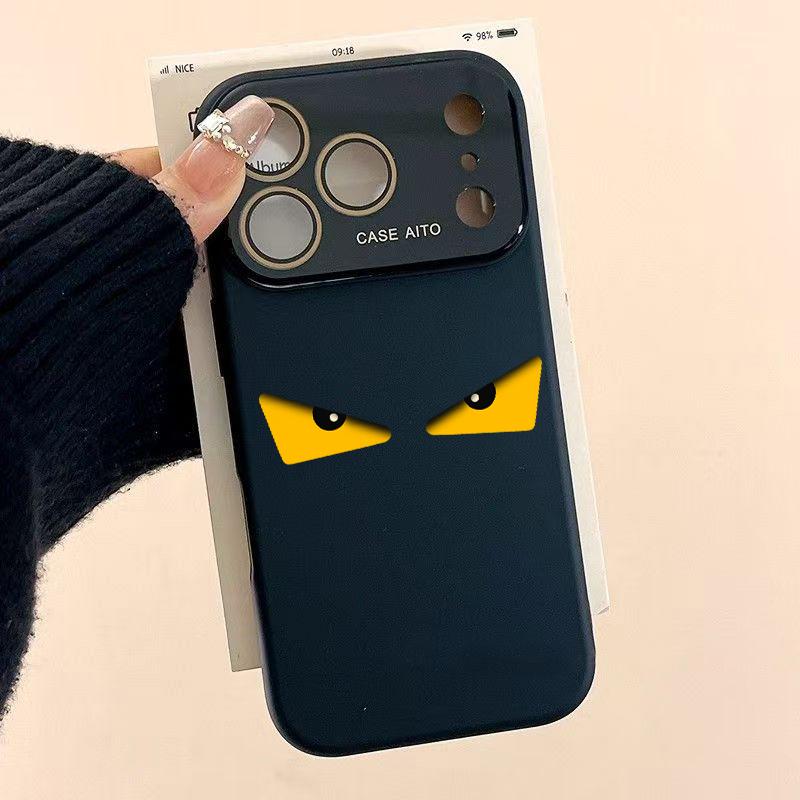 Devil's Eye Dopamine Ins Style Solid Color Phone Case with Ultra Skin friendly Touch, All Inclusive Lens Phone Case Suitable for Apple 17 16 15 14 13 12