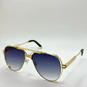 Titanium Metal Double Bridge Gradient Trendy Square Sunglasses, Luxury Eyewear for Men and Women Titanium Metal Double Bridge Gradient Trendy Square Sunglasses, Luxury Eyewear for Men and Women