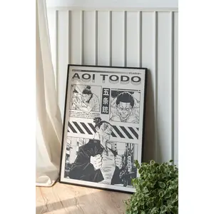 Jujutsu Kaisen Poster Manga Art Anime Wall Print Minimalist Aoi Todo Wall Decor.