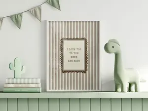 I Love You To The Moon And Back Print - Beige Nursery Decor