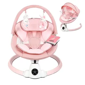 Baby Swing for Infants, Portable Electric Baby Swings with Bluetooth, 5 Swing Speed, 10 Melodies, 5-Point Harness, Remote Control & Touch Panel - Infant Swing for Indoor & Outdoor Use