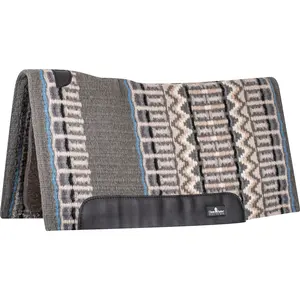 Classic Equine 1" 34"X38" Wool Top Saddle Pad- Steel Grey/Cornflower Blue