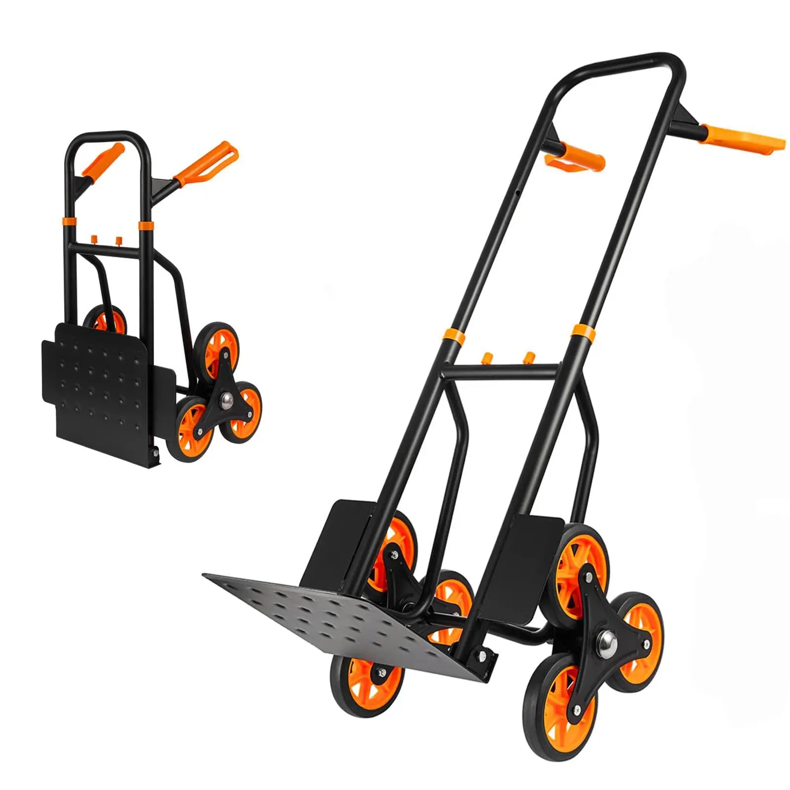 【Fathersdaygift】Garvee Stair Climbing Dolly with 440 LBS Capacity, 6-Wheel Design, Telescoping Handle, and 2-in-1 Folding Hand Truck for Easy Stair Transport