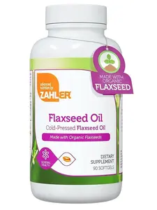 Zahler Organic Flaxseed Oil 1000mg Softgels | Cold-Pressed Omega 3 ALA Supplement | Kosher, Non-GMO, Gluten-Free, Vegetarian (90 Count)