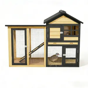 Weatherproof Wooden Quail Cage-Quail Coop Outdoor with Run -Bunny Cage with Tray