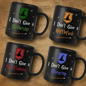 Lock&Knock – Funny Wizard House 11oz Ceramic Mug, I Don’t Care, Snarky Ravencrap Hufflefudge Gryffindamn Slythersnark Quote, Sarcastic Magic Gift for Fantasy Nerds