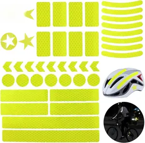 42Pcs Reflective Stickers, Reflective Helmet Bicycle Stickers, Driveway Reflectors,  NightSafety Stickers for Bicycle, Motorcycle, Scooter