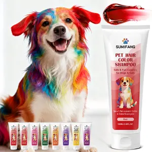 Pet Dye Shampoo Half-Permanent, Safe Gentle for Dogs & Cats, Plant-Based Pet Dye, No Residue, Pressure-Free, Half-Permanent Coloring