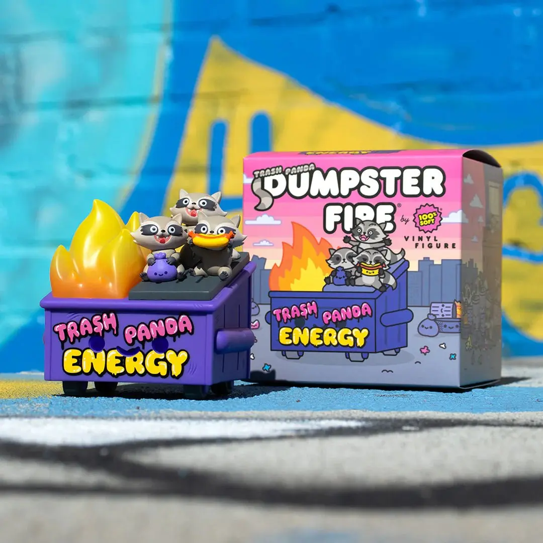 Trash Panda Energy Dumpster Fire vinyl figure