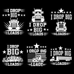 Truck & Letter Pattern Iron-on Heat Transfer Sticker, 6pcs/set DIY Heat Transfer Sticker For T-shirt & Clothing & Hat