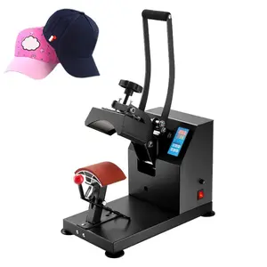 fathersdaygift VEVOR Heat Press 6x3.75Inch Curved Element Hat Press Clamshell Design Heat Press for Hats Rigid Steel Frame No Stick Digital LCD Timer and Temperature Control (6x3.75Inch Clamshell Design)