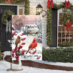Vibrant Northern Cardinal Double-Sided Garden Flag, Durable Weatherproof Outdoor Decor, Easy Installation, All Seasons, 12x18 Inches