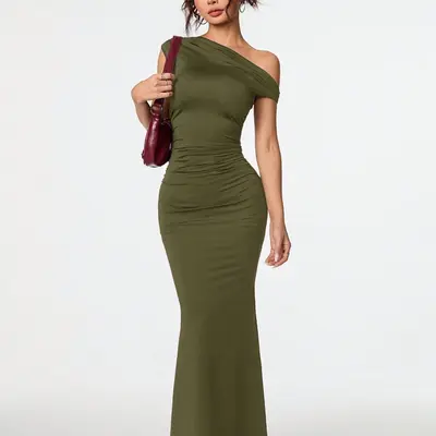 asymmetrical balance dress The Shine Factor Rhinestone Asymmetrical Midi Dress