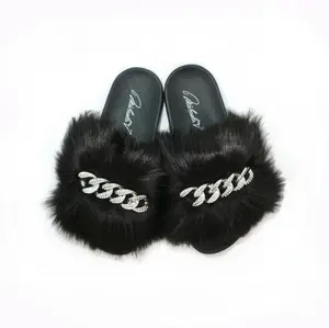 Michaela V Slippers in Black Girl Footwear