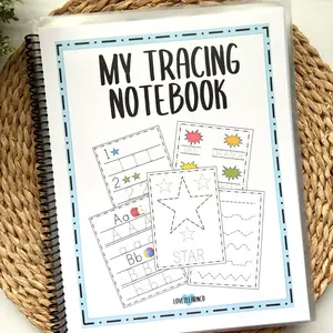 Tracing Notebook, Name Tracing, Address Tracing, Phone Number Tracing, Alphabet Tracing, Number and Shape Tracing  Preschool Kindergarten workbook Wipe Activity Book for Kids Dry Erase