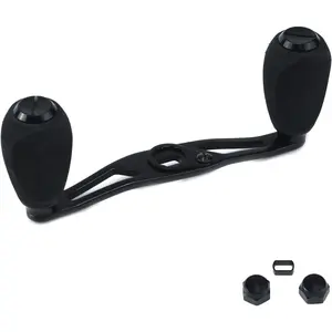 Fishing Reel Handle Fishing Baitcasting Reel Replacement Parts, with EVA Knob and Nut (Black)