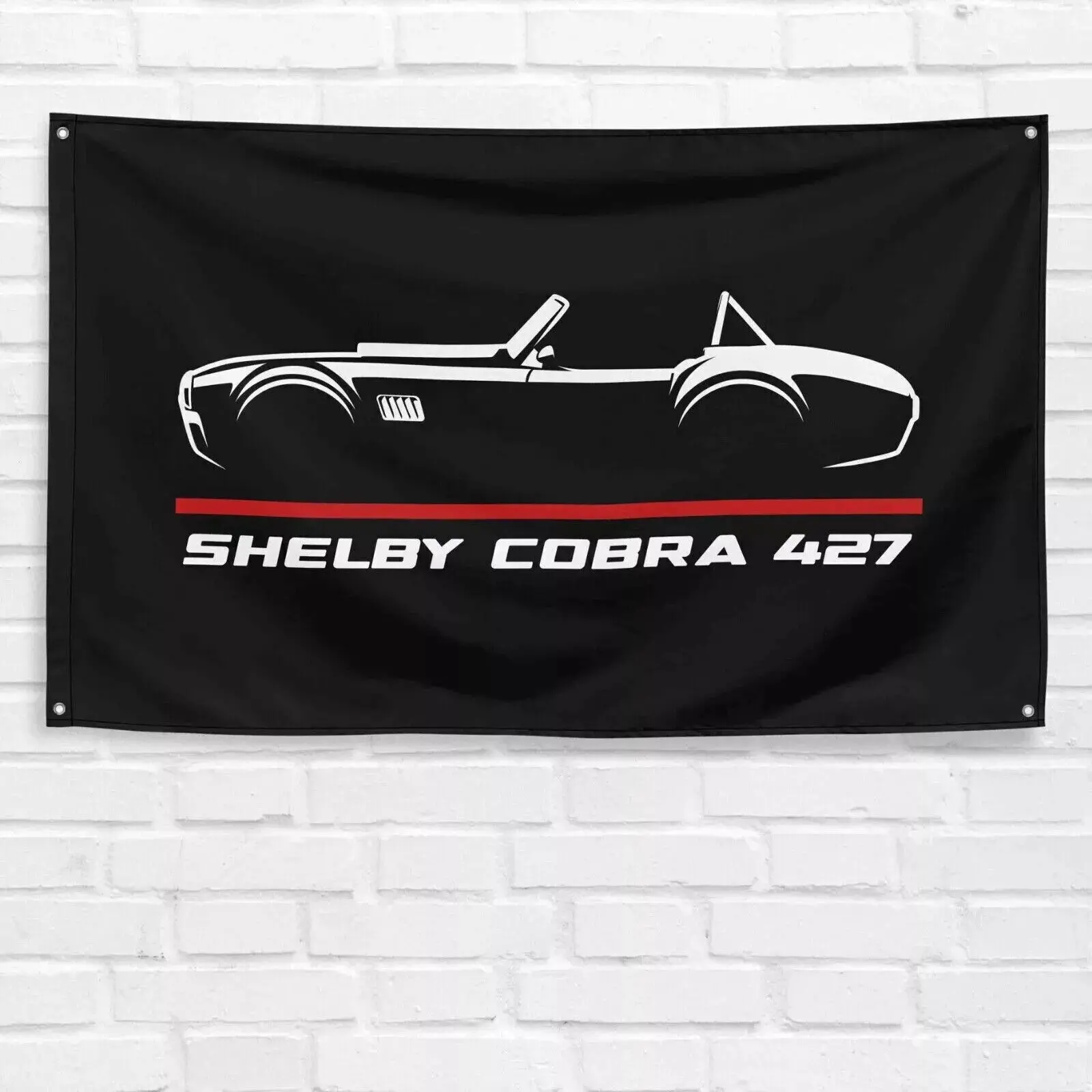Novelty Durable Long-Lasting Synthetic Polyester Ford Shelby Cobra 427 1965 Banner - 3x5 ft Flag, Dad Gift, Birthday Home & Festive Party Decor Supplies, Happy Birthday, Iron Grommets