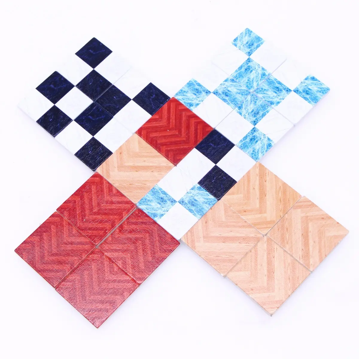 Unisex 45-Piece 1:12 Scale Mini Wooden Floor Tiles Set, Versatile and Detailed Dollhouse Accessories, Handcrafted House Decoration for Dollhouse Enthusiasts
