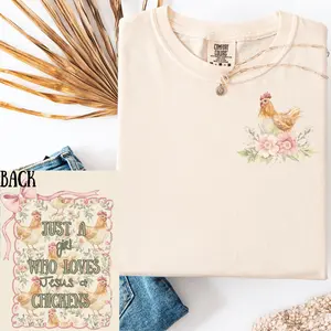 Loves Jesus and Chickens Graphic Tee