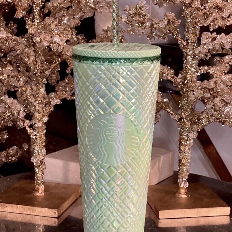 NWT Starbucks Tumbler Summer 2024 Iridescent Mint Jade Green Jewel Venti Cup 24oz