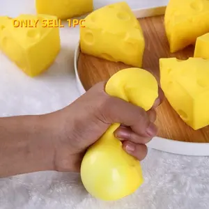 Creative Simulation Stress Relief Cube Cheese Squeeze Toy, Fun Prank Flour Ball, Relaxing Fidget Toy Squishy Fidget Cubes for Kids and Adults