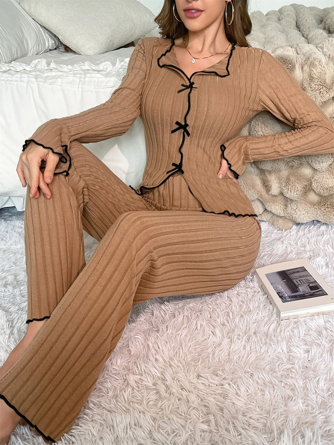 knee length dresses for ladies Slenderella Long Length Long Sleeve Nightdress with Round Neck in Winc —  Sandras-Online