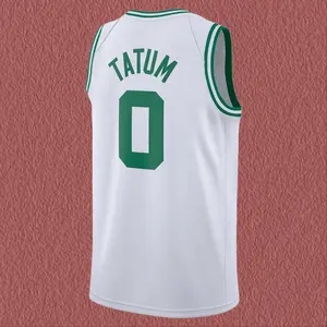 Jayson Tatum Men's Classic-Design Sleeveless stitched Basketball Jerseys white shirt