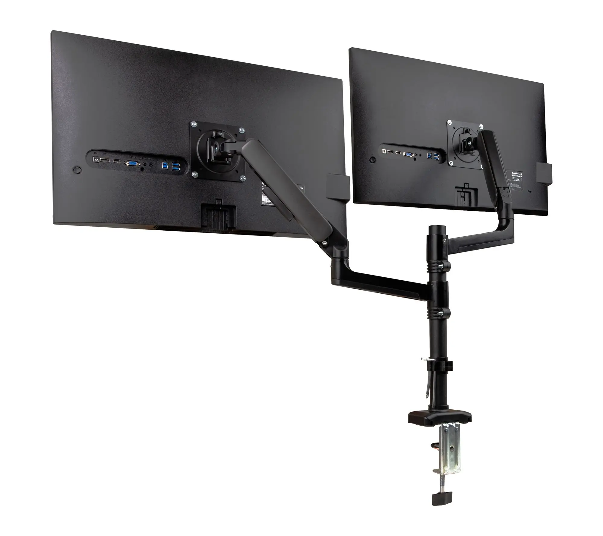 Mind Reader Dual Monitor Arm for 13-32 Inch Screens, Black